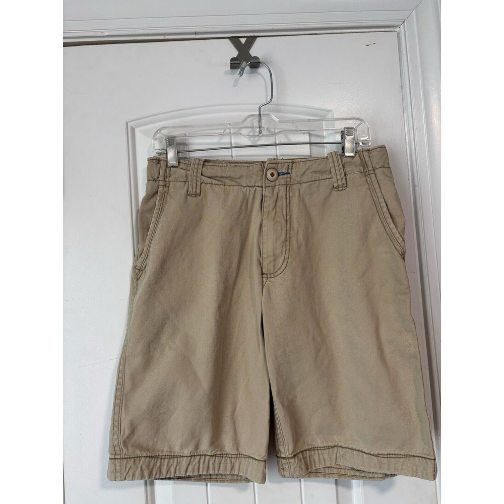 Aeropostale A87 Mens Cargo Shorts Tan/Light Khaki Flat Front Cotton Size 28